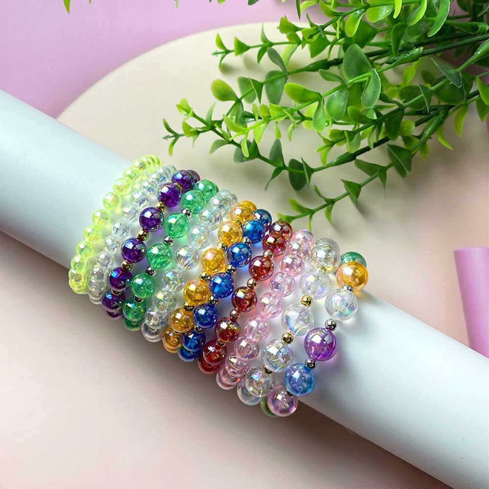 1500 Pcs 4mm Acrylic Round Beads AB Colors Round Spacer Beads for Earring Bracelet Necklace Key Chains Jewelry DIY Craft Making (Lake Blue AB)