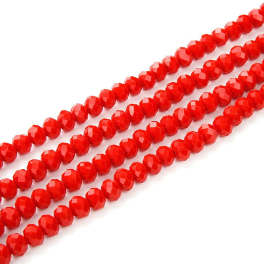 1000pcs Czech Faceted Rondelle Crystal Glass Loose Beads 6mm Spacer Bulk Coral red for DIY Craft Jewelry Making CCR635