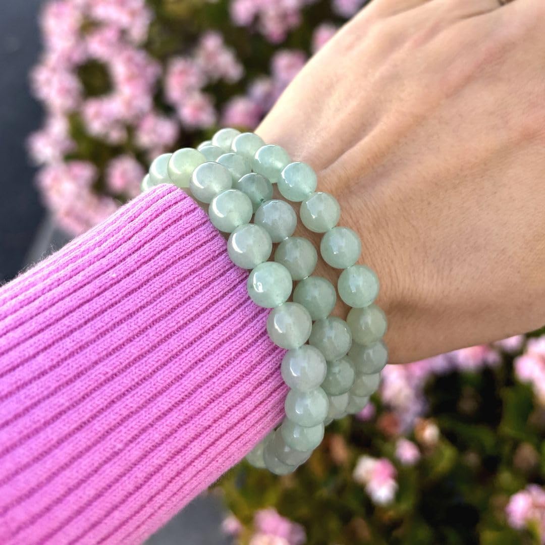Adabele Real Natural Green Aventurine Gemstone Beaded Bracelet 8.5 inch Stretch Chakra Healing Crystal Stone Jewelry Women Mom Gift (Unisex) GB8-D22