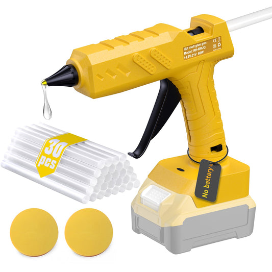 60W Cordless Hot Glue Gun for DeWalt 20V MAX Battery(Battery Not Included),Wireless Power Glue Gun Full Size with 30pcs Glue Sticks for Art DIY Craft Home Repair School (Tool Only)