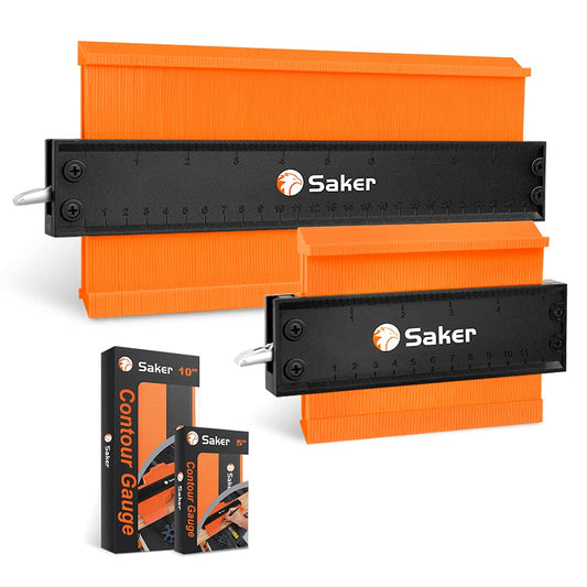 Saker Contour Gauge Duplication-Adjustable Lock-Precisely Copy Irregular Shape-Irregular Woodworking Tracing-Must Have Tool for DIY Handyman Men Husband Dad 10 Inch+5 Inch