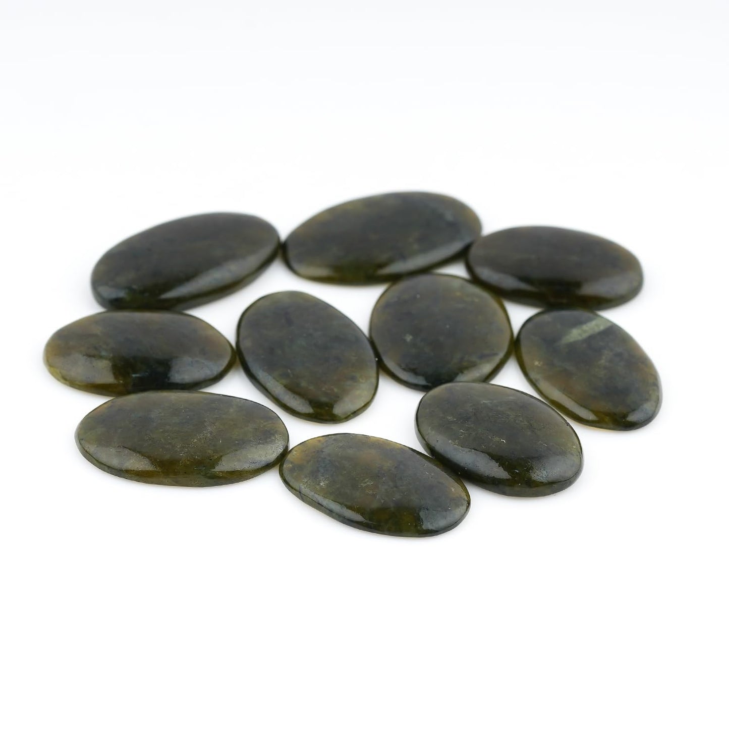 ColouredRocks (10pcs.) VESSONITE OVALS, Natural Cabochon Crystals, Loose Gemstone, Wholesale Polished Supply, Jewelry Making, DIY Craft, Gem Collection (18+ mm size)