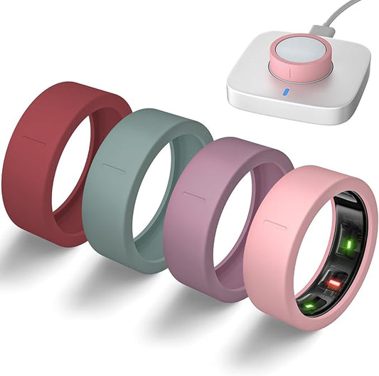 Ultra-Thin Covers Compatible with Oura Ring Gen 4/Oura Gen 3 Cover, Anti-Scratch Elastic Silicone Protector Case Smart Rings Accessories for ULTRAHUMAN Ring AIR Women Men, 4 Pack