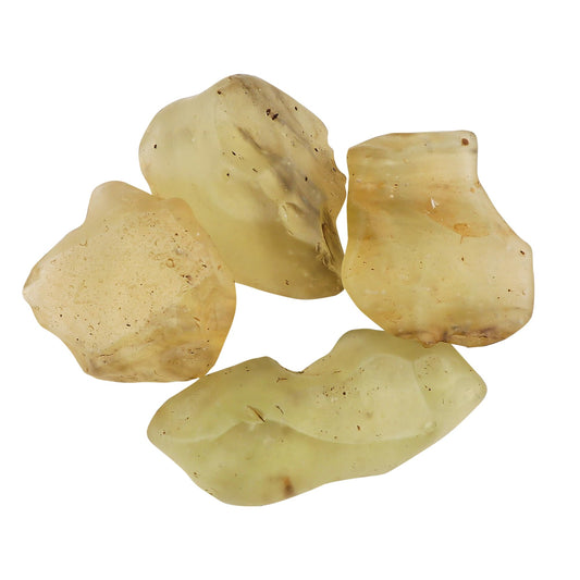 CRYSTALIS (8gm) (4pcs) Raw Black Libyan Desert Glass/Natural Golden Tektite, Rare Loose Gemstone Wholesale Bulk Rough Jewelry Making Supply, Wire Wrapping, DIY, Gem Collectibles (14-18mm)