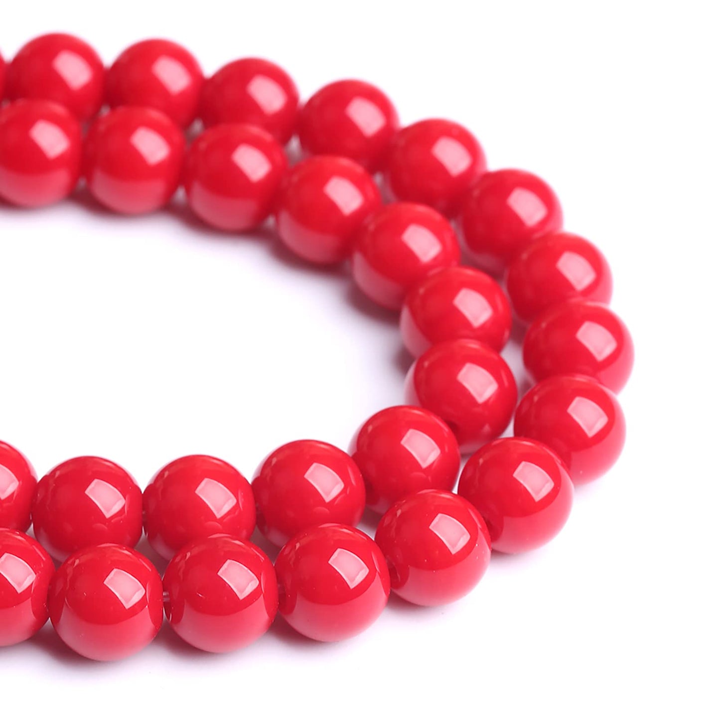 12MM 32PCS Red Glass Round Spacer Loose Beads for Jewelry Making 15 inches DIY Bracelet Necklace