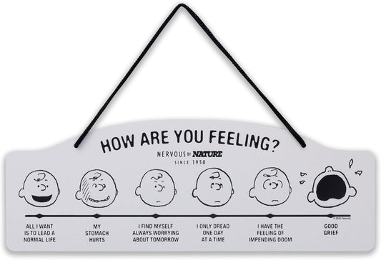 Peanuts How Are You Feeling Hanging Metal Sign - Humorous Wall Decor for Home | Perfect Gift Idea