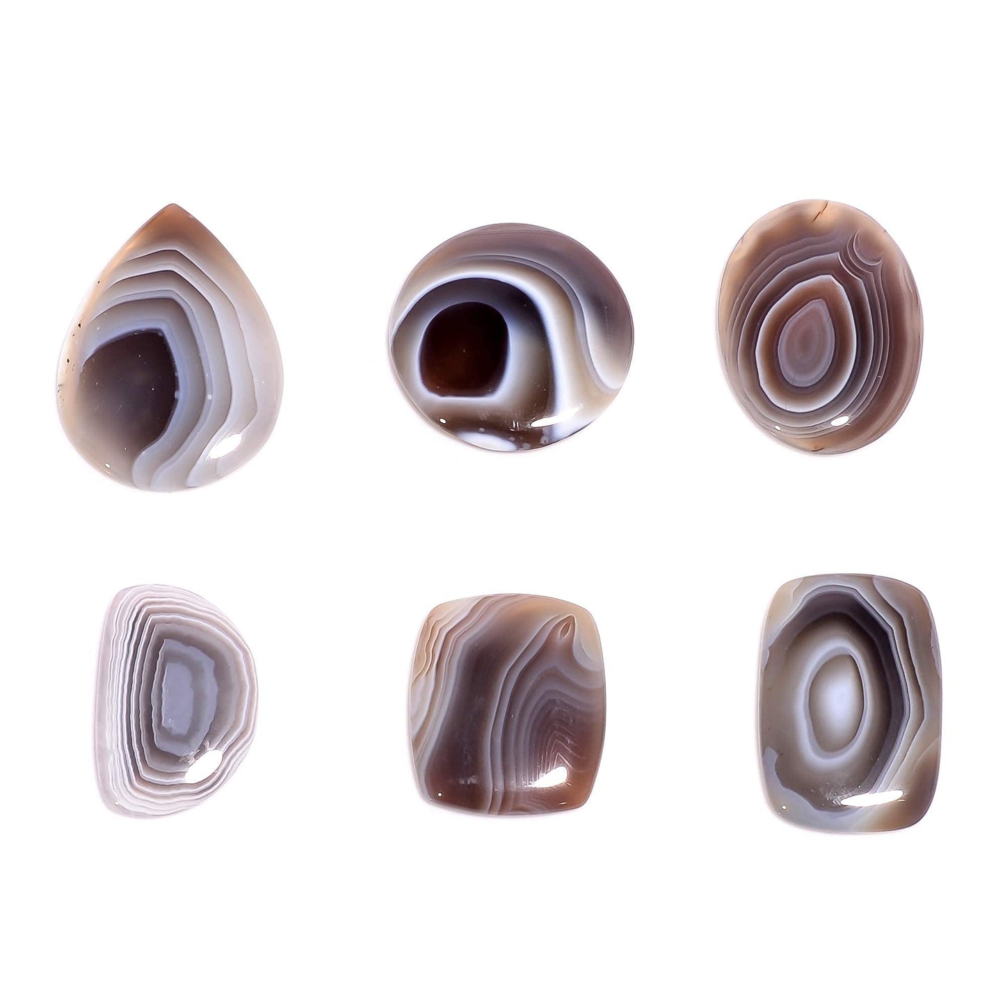 3pcs Natural Botswana Agate Gemstone Wholesale Cabochons Lot, Jewelry Making Loose Gemstone, Polished Home Decor Specimen, DIY, Wire Wrapping, Reiki, Healing Crystals, Bulk Gemstone Deal
