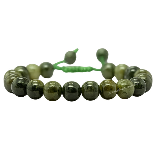 Amazing Gemstone Chrome Diopside Bracelet, Gifts For Men & Women - Protection Healing Crystal Bracelet - 8mm Gemstone Beaded Adjustable Bracelet, Pulseras Para Hombres Mujer Stocking Stuffers