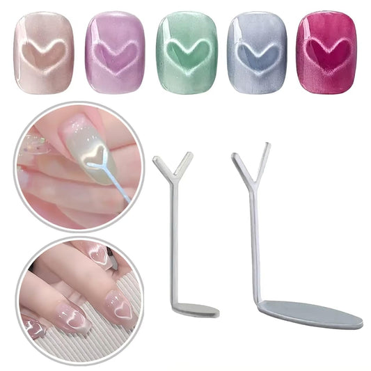 13PCS Cat Eye Magnet Set, Heart Magnet for Cat Eye Gel Polish, 3d French Tip Cateye Magnets for Nails, Double-Head Magnet Sticks, Nail Art Design Magnetic Manicure Tools