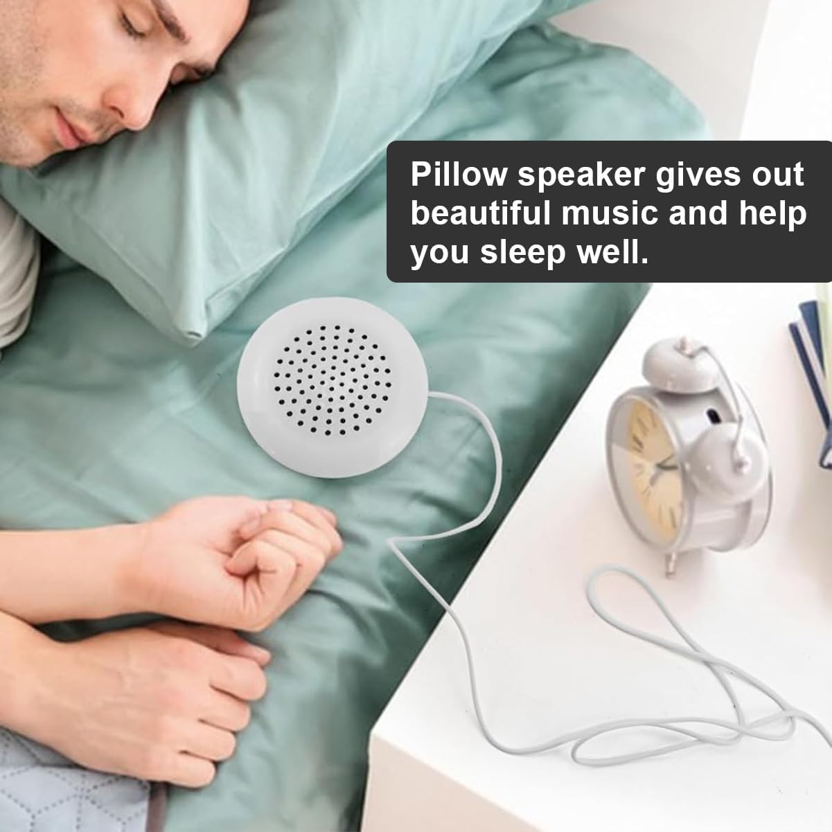 HANYAUKU 3.5mm MP3/MP4/Phone/CD/Player, Pillow Speaker, Mini Stereo Speaker Replacement, Portable DIY Sleep Device