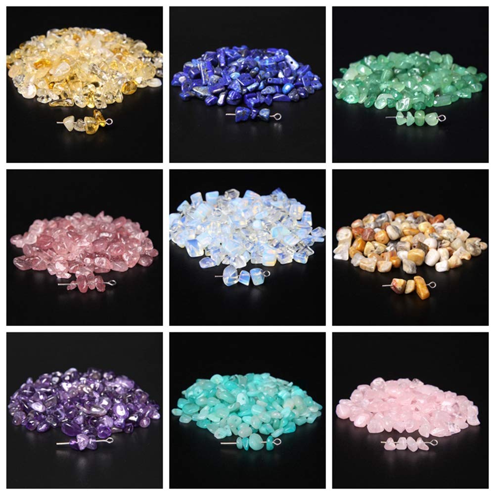 Natural Chip Stone Beads Snowflake 5-8mm About 400 Pieces Irregular Gemstones Healing Crystal Loose Rocks Bead Hole Drilled DIY for Bracelet Jewelry Making Crafting (5-8mm, Snowflake Obsidian Jasper)