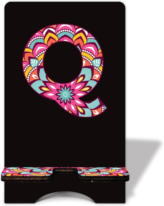 bxtala tablets/B17 Personalized Initial Wooden Cell Phone Stand - Cell Phone Stand for Desk or Office Desktop