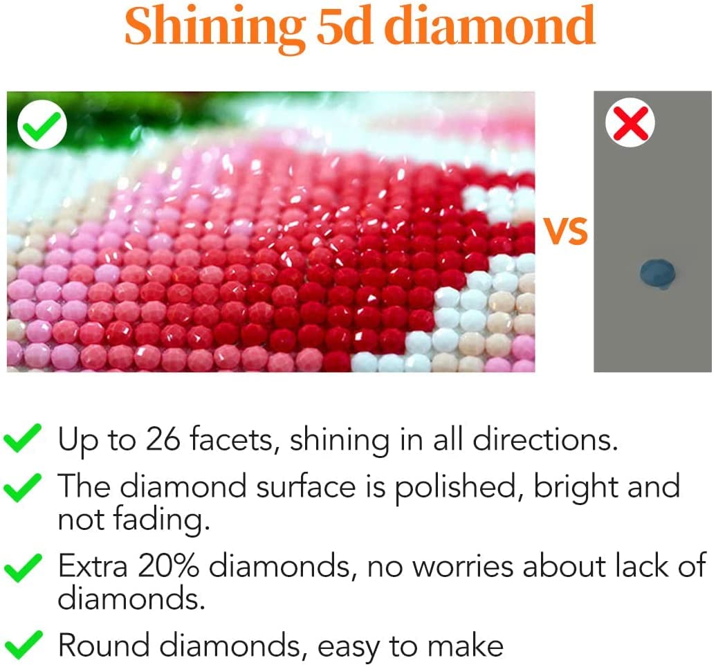WHYCJXWL Diamond Art Kits for Adults and Kids, Full Drill Round Rhinestone Diamonds, Diamond Art (12X16 Inch)