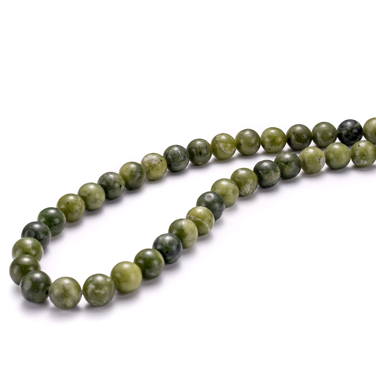 BEADIA Taiwan Green Jade Natural Stone Round Loose Semi Gemstone Beads for Jewelry Making 10MM 38PCS