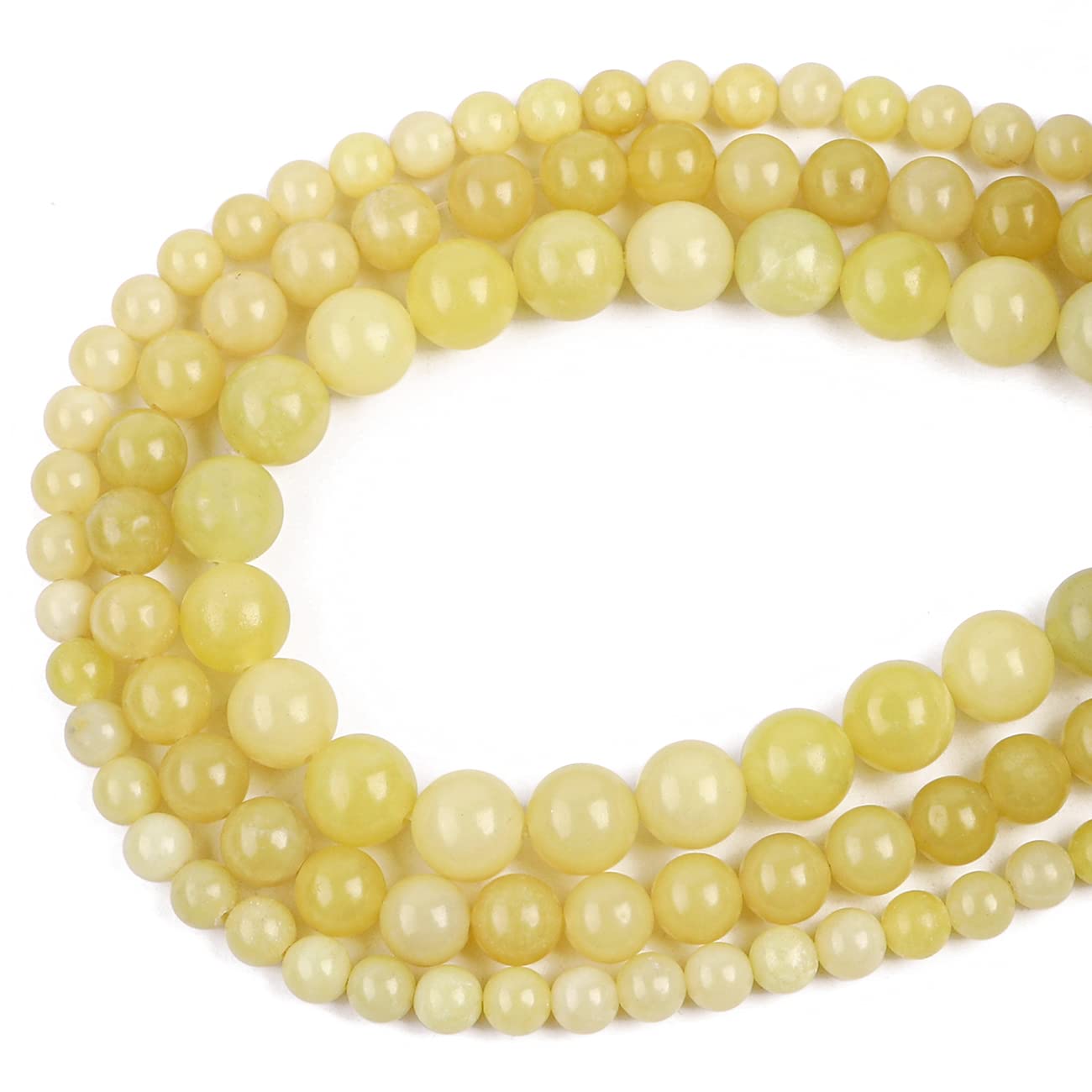 BEADIA Natural Lemon Jade Stone Round Loose Semi Gemstone Beads for Jewelry Making 10MM 38PCS