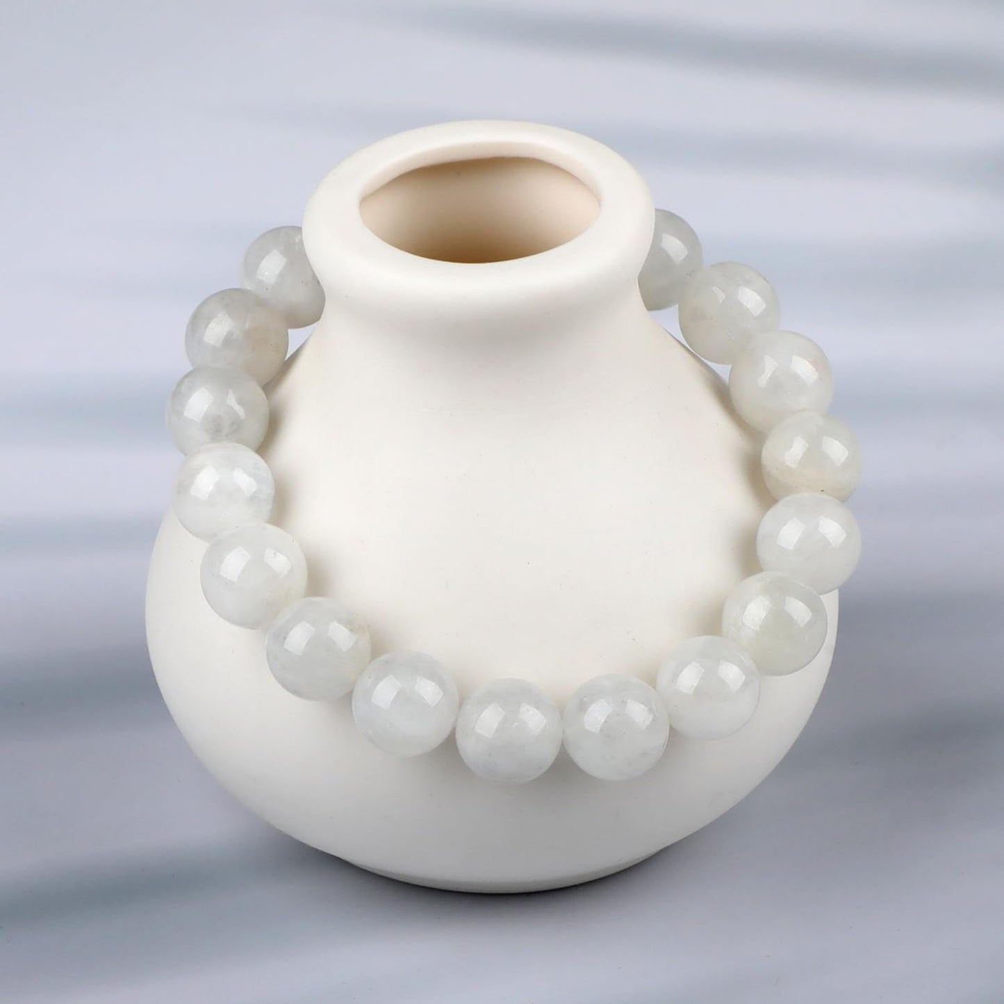 LPBeads Handmade Natural Gemstone Stretch Elastic 10mm Moonstone Bracelet Healing Crystal Round Stone Beads Jewelry Gifts for Women Men