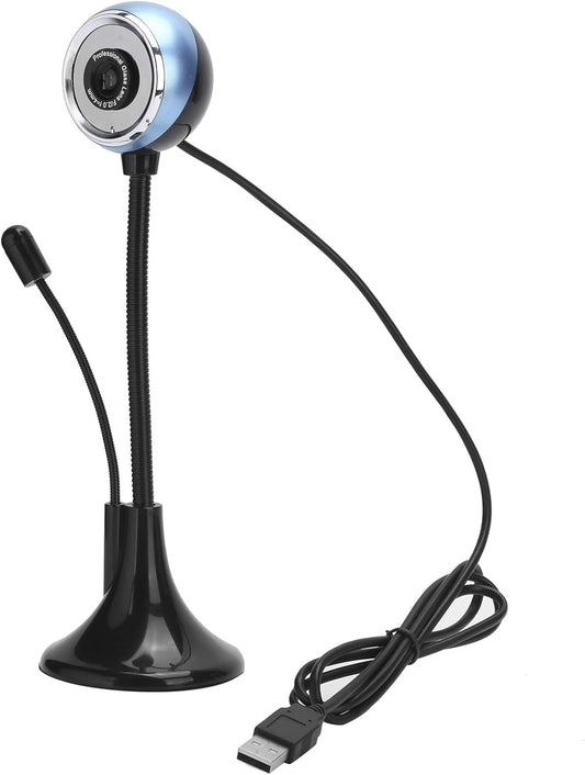 ASHATA 360 480P Mini Web Camara with Microphone, Degree Rotated USB HD Webcam for Desktop PC Laptop Video Calling