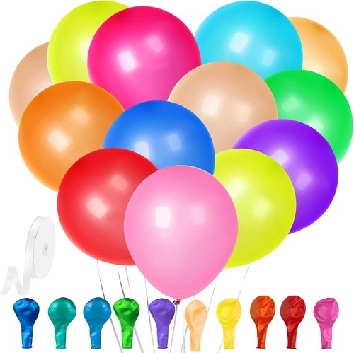 GYIPFIPA 120-Pack Assorted Color Balloons - 12-Inch Rainbow Latex Balloon Arch Kit for Parties