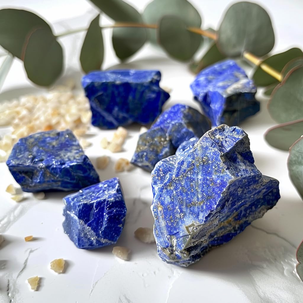 Luckeeper 1 lb Lapis Lazuli Bulk Raw Crystals and Healing Stones for Tumbling, Wire Wrapping, Wicca Reiki,Meditation