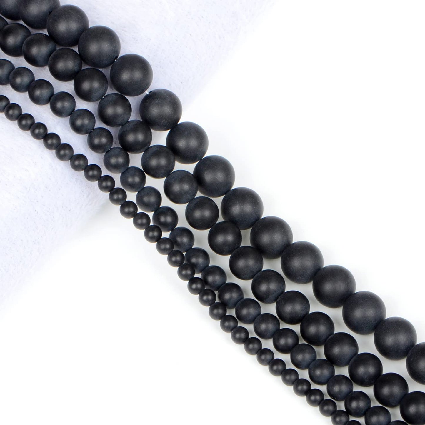 AD Beads Natural Gemstone Round Loose Beads 15" for Bracelet Necklace Earrings Jwelery Making Crafts DIY (6mm, Matte Black Onyx)