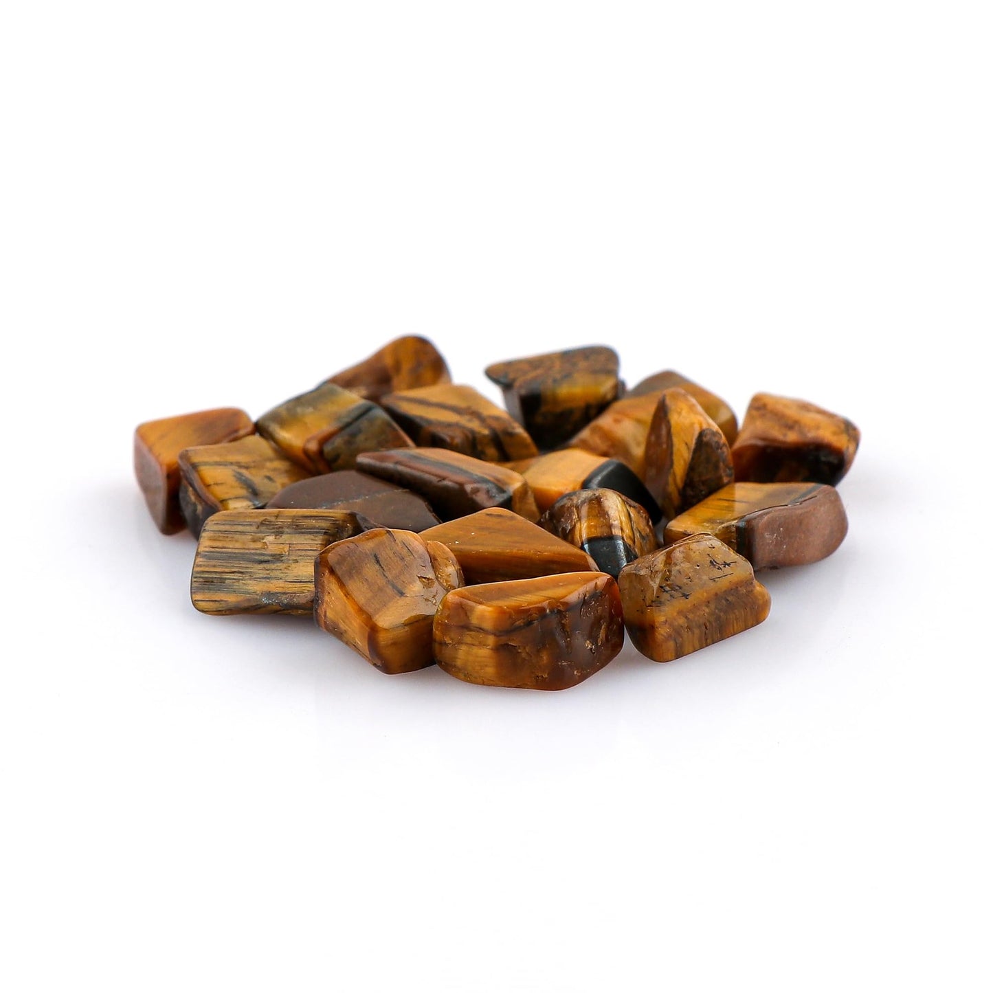 CRYSTALIS 100cts Natural Tiger-Eye Polished Raw Crystals, Loose Gemstone Wholesale Bulk Rough Jewelry Making Supply, Chakra And Healing Raw Stones, Wire Wrapping, DIY, Tumbling, Gem Collection