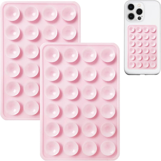 AZXYI 2 Pack Silicone Suction Phone Case Mount, Non Slip Sticky Phone Grip for Cellphones, Strong Grip Holder