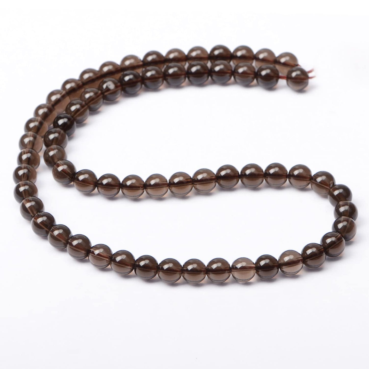 AD Beads Natural Gemstone Round Loose Beads 15" for Bracelet Necklace Earrings Jwelery Making Crafts DIY (6mm, Smoky Quartz)