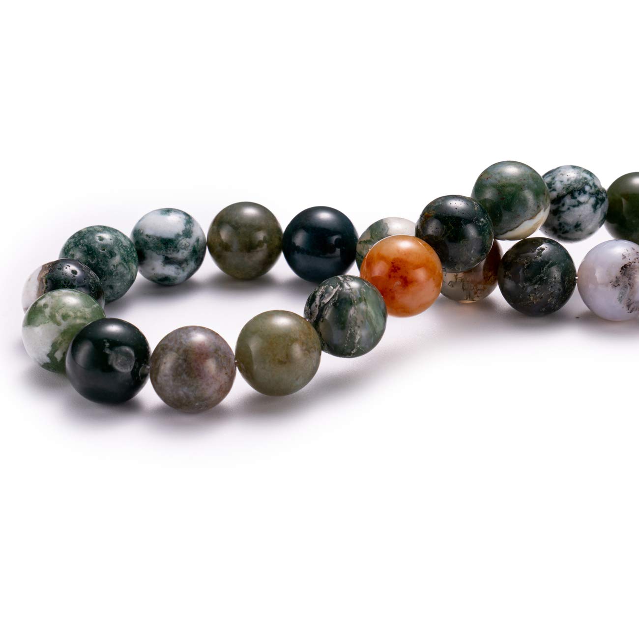 BEADIA Natural India Agate Stone Round Loose Semi Gemstone Beads for Jewelry Making 6MM 61PCS