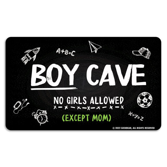 GEEKBEAR Boy Cave Sign - Made with Premium Acrylic - A Cute & Educational Addition to Any Little Boy's Room (Spider Web) - Discontinued Soon