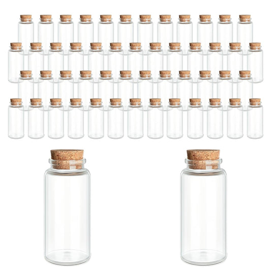 48-Pack 1.01 oz (30 ml) Glass Bottles with Cork Stoppers – for Spell Bottles, Spice Jars, DIY Party Favors, Travel Memories & Plant Propagation – Empty Recyclable Containers for Crafts, Kitchen,Décor