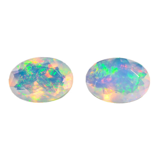 2 Pcs Pack,7x5 MM YASHEE Natural Ethiopian Opal Oval Shape-Brilliant Cut, Fire Play Opal Gemstone Wholesale Lot-Healing Crystals-DIY Jewelry Making Bulk Gemstone Deal
