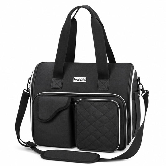 POCDUORG Portable A4 Light Pad Storage Bag for Diamond Painting Accessories, Tote Organizer Case with Multiple Pockets - Compatible with A4 Light Board, Art Supplies & Travel Carrying (Black S)
