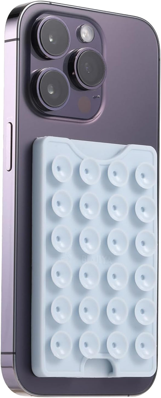 BIAJIYA Suction Phone Card Holder Mount, Silicone Octo Cup Buddy Phone Wallet for iPhone, Videos and Selfies