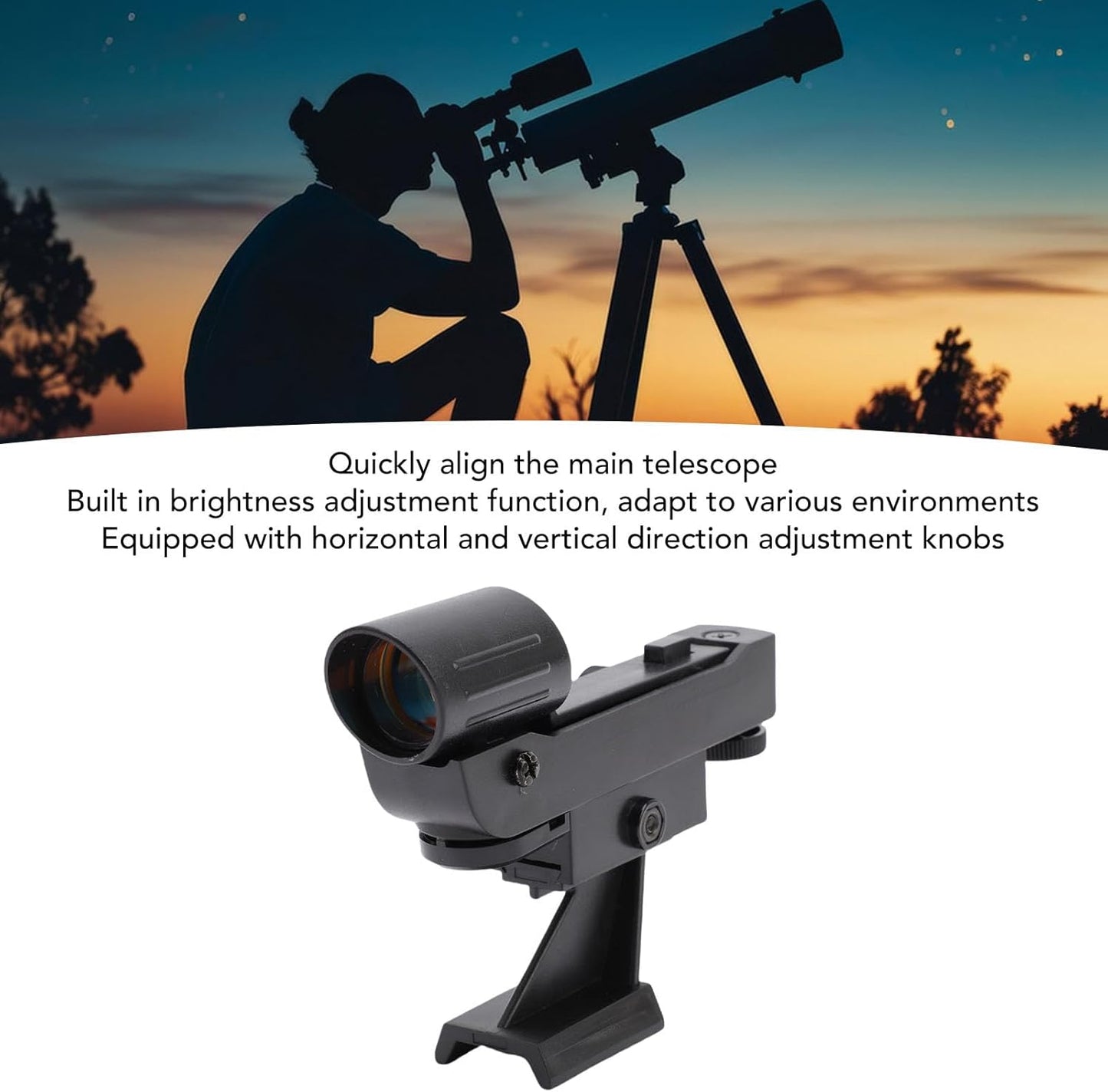 XUMIUZIY 80EQ Red Dot Finderscope, LED Dot Viewfinder with Brightness Adjustment for Astronomical Telescopes