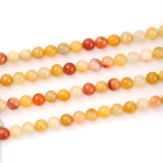 10mm 38pcs DIY Natural Yellow Aventurine Stone Beads Round Healing Crystal Gemstone Loose Beads for Jewelry Making Handmade Bracelet Necklace