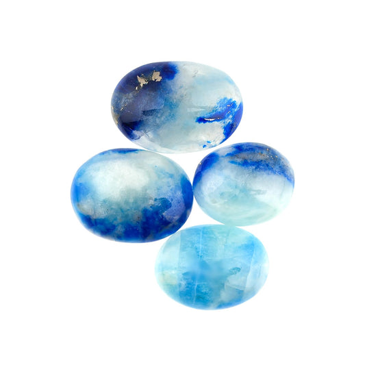 ColouredRocks (4 pcs. A++ COPPER AFGHANITE, Oval Shape, Natural Cabochon Crystals, Loose Gemstone, Wholesale Polished Supply, Jewelry Making, DIY Craft, Gem Collection (10-15 mm free size)