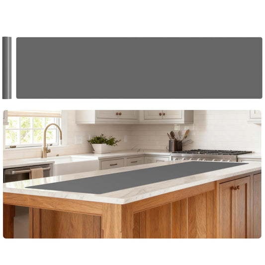 Gartful 78.7" x 15.7" 1.3mm Thick Large Silicone Mat, Heat Resistant Pad for Kitchen Counter, Countertop Protector for Kitchen Island, Table Cover, Workbench Desk, Gray