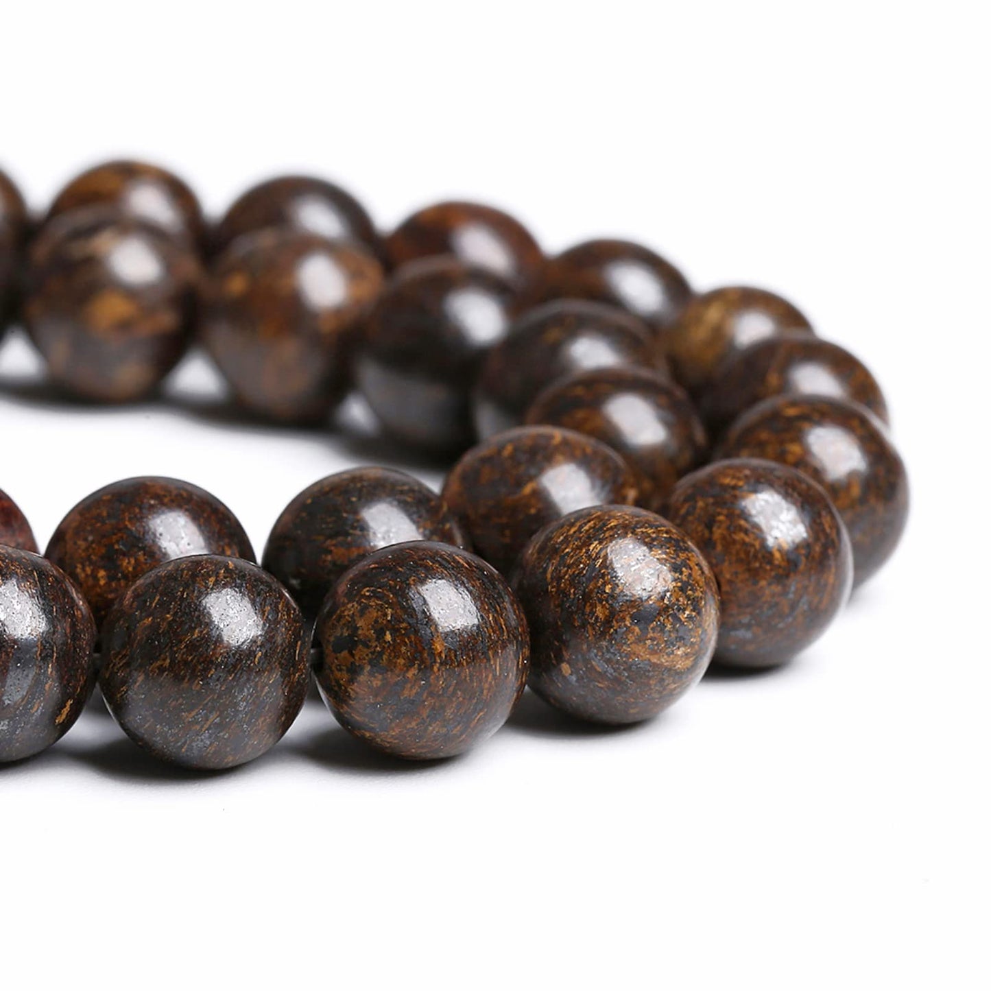 10MM 36PCS Natural Stone Bronzite Gemstone Spacer Loose Beads for Jewelry Making DIY Bracelet Necklace 1 Strand