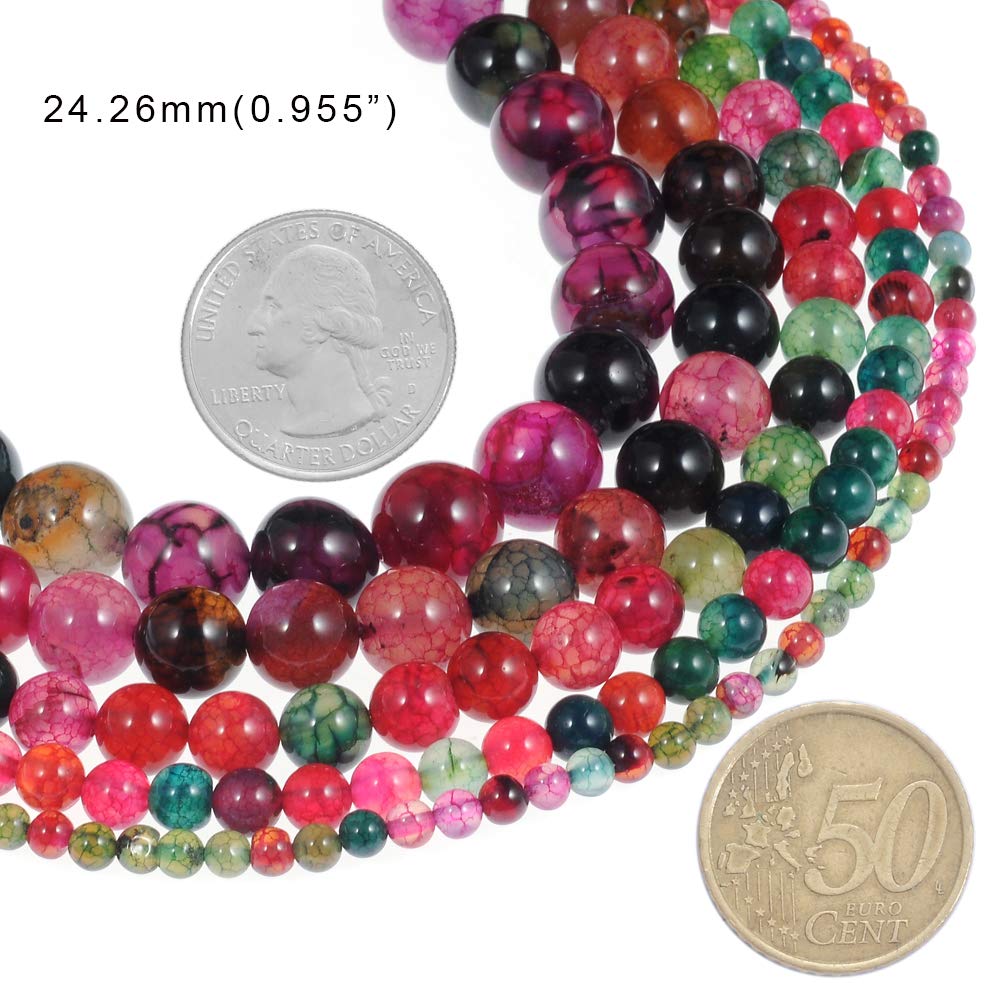 Stone Beads 10mm Multi-Color Tourmaline Gemstone Round Loose Beads Crystal Energy Stone Healing Power for Jewelry Making DIY,1 Strand 15"