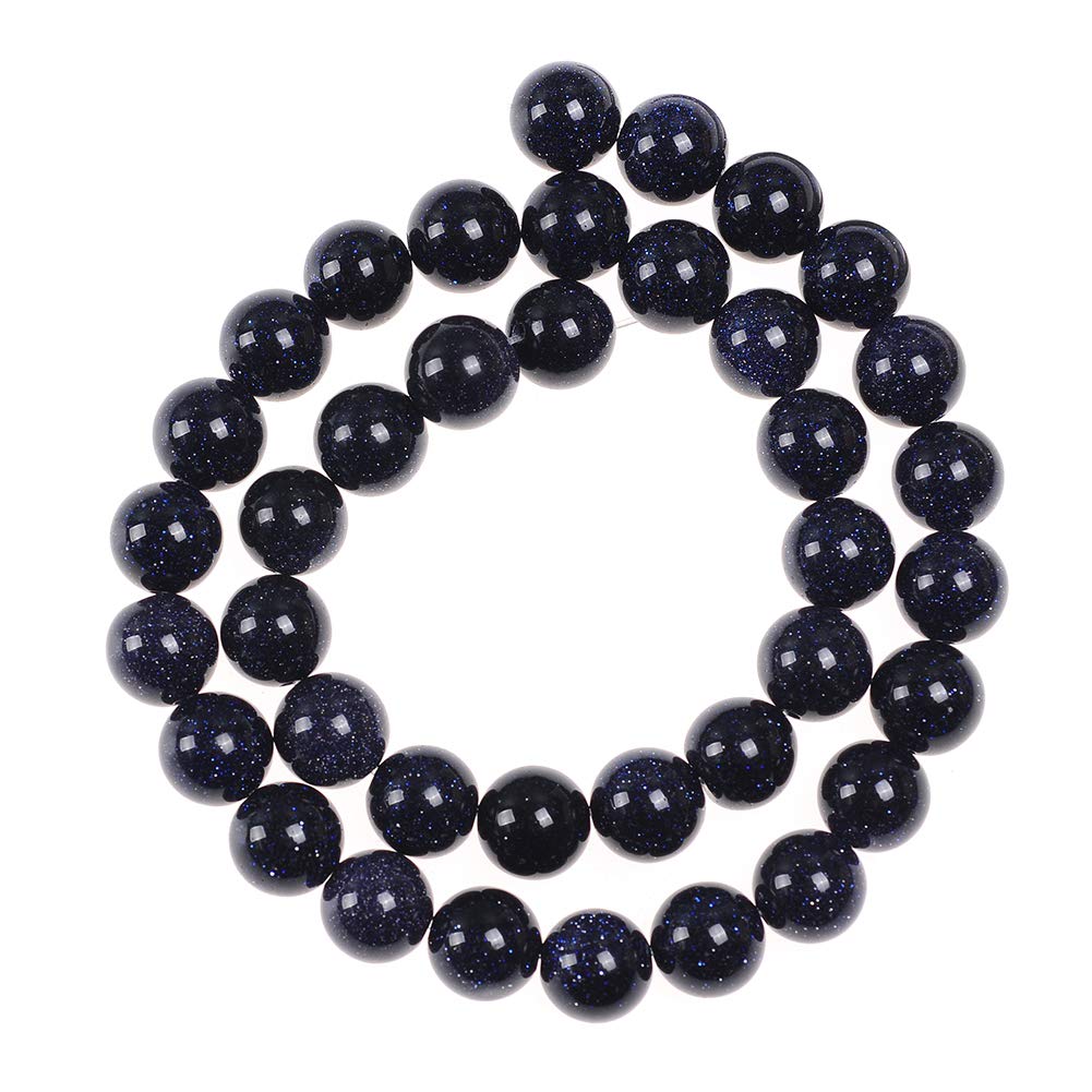 Natural Stone Beads 2mm Blue Sand Stone Round Loose Beads Crystal Energy Stone Healing Power for Jewelry Making DIY,1 Strand 15"
