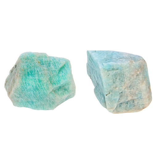 ANAYA AGATE Amazonite 2 Pcs Raw Crystals Rough Gemstones w/Authenticity Card, Velvet Pouch - Large 1.25–2.0" Raw Stones for Tumbling, Cabbing, Polishing, Cutting Natural Healing Crystals for Home Decor, DIY Stones