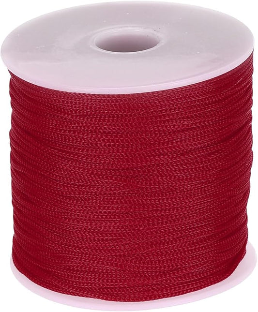 MECCANIXITY 1/16 Inch Polypropylene Rope Braided Ropes, 328ft Nylon Rope Hollow Utility Cord for Clothesline, Camping, Hiking, Outdoor, Wine Red