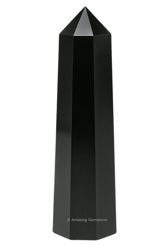 Amazing Gemstone Black Obsidian Crystal Towers ~ Natural Healing Crystal Point Obelisk for Reiki Healing and Crystal Grid (3" to 4" INCH)