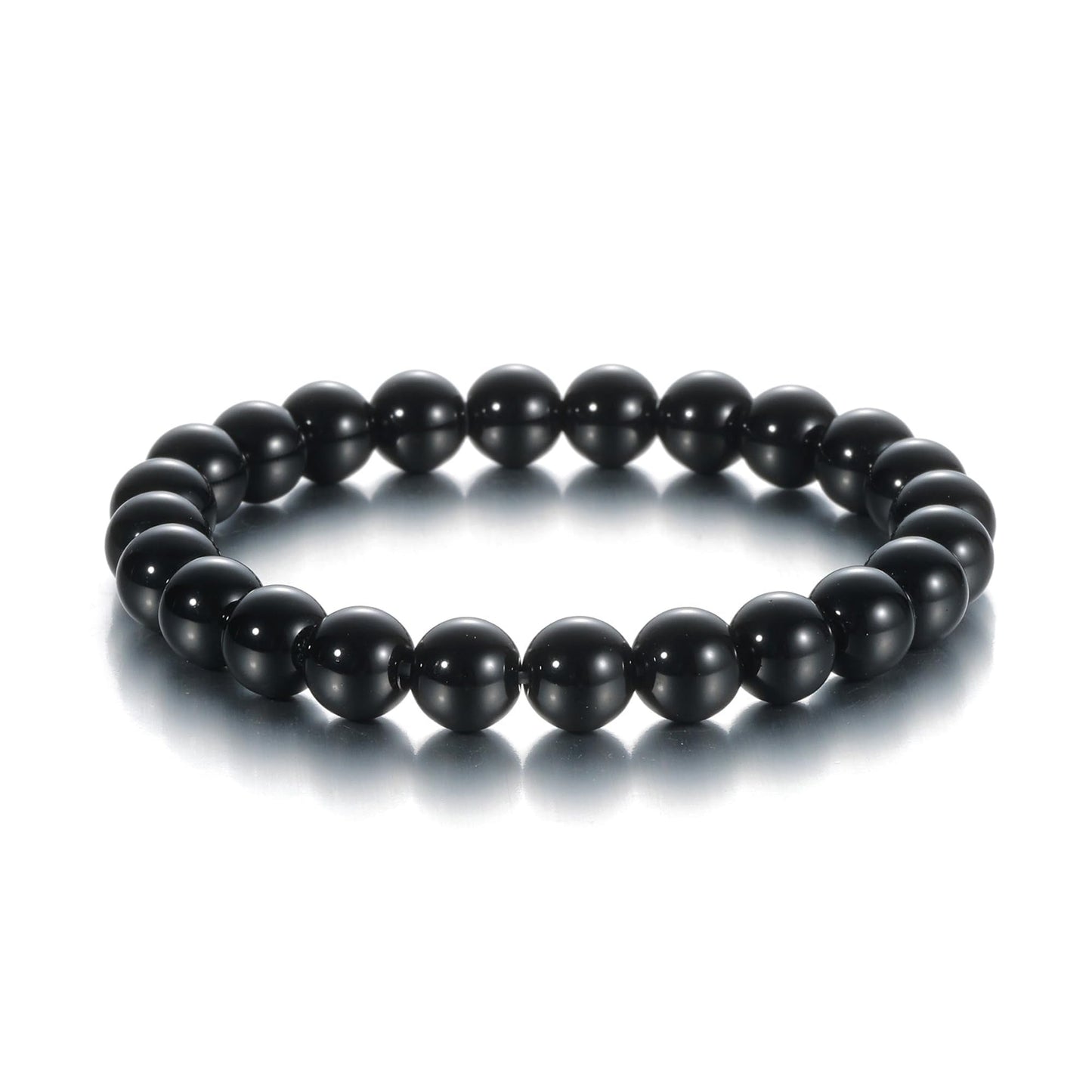 Udolfly Womens Crystal Beaded Bracelets for Women Men Protective Energy Bracelet Natural Gemstone Bead Bracelet 8mm Obsidian