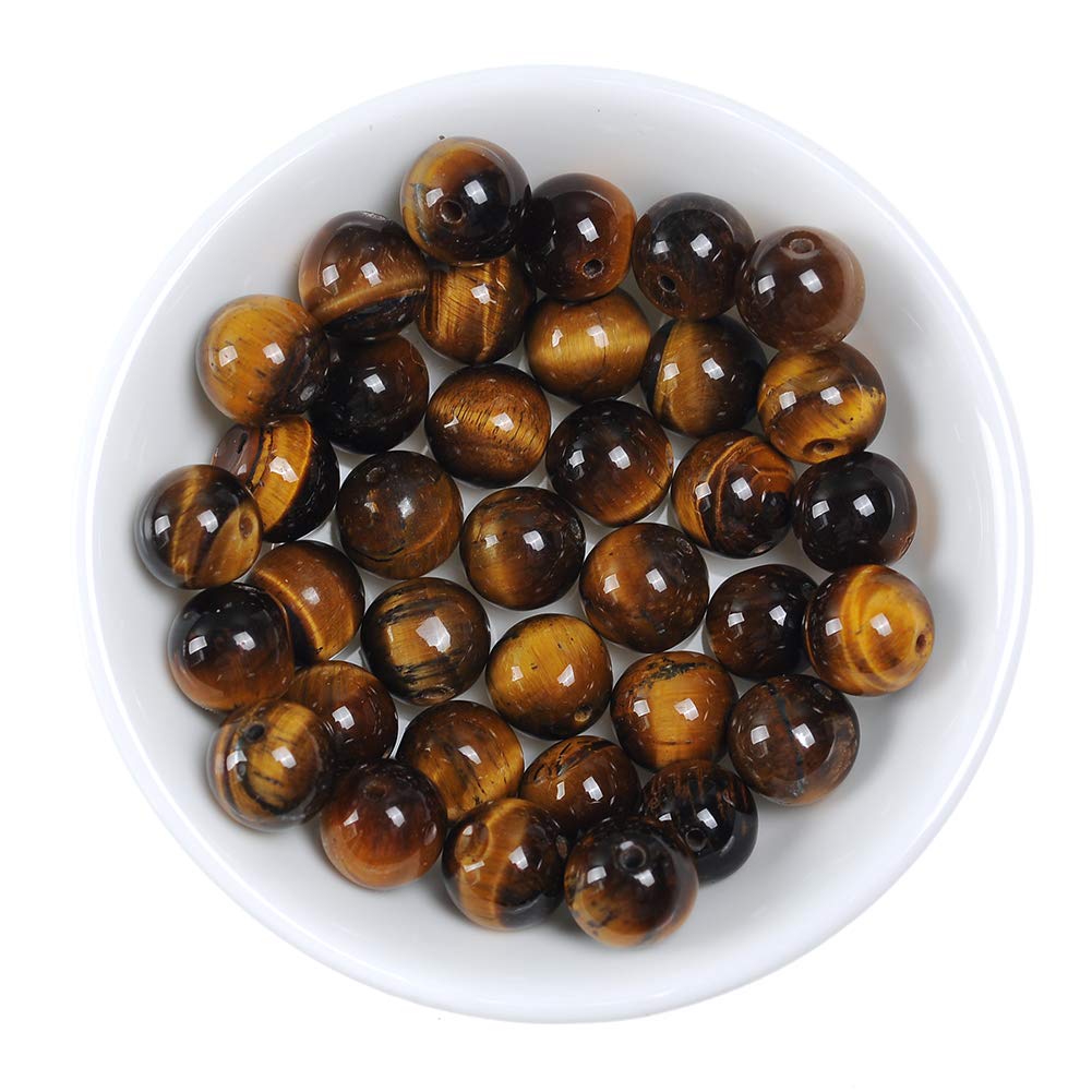 Natural Stone Beads 16mm Yellow Tiger Eye Gemstone Round Loose Beads Crystal Energy Stone Healing Power for Jewelry Making DIY,1 Strand 15"