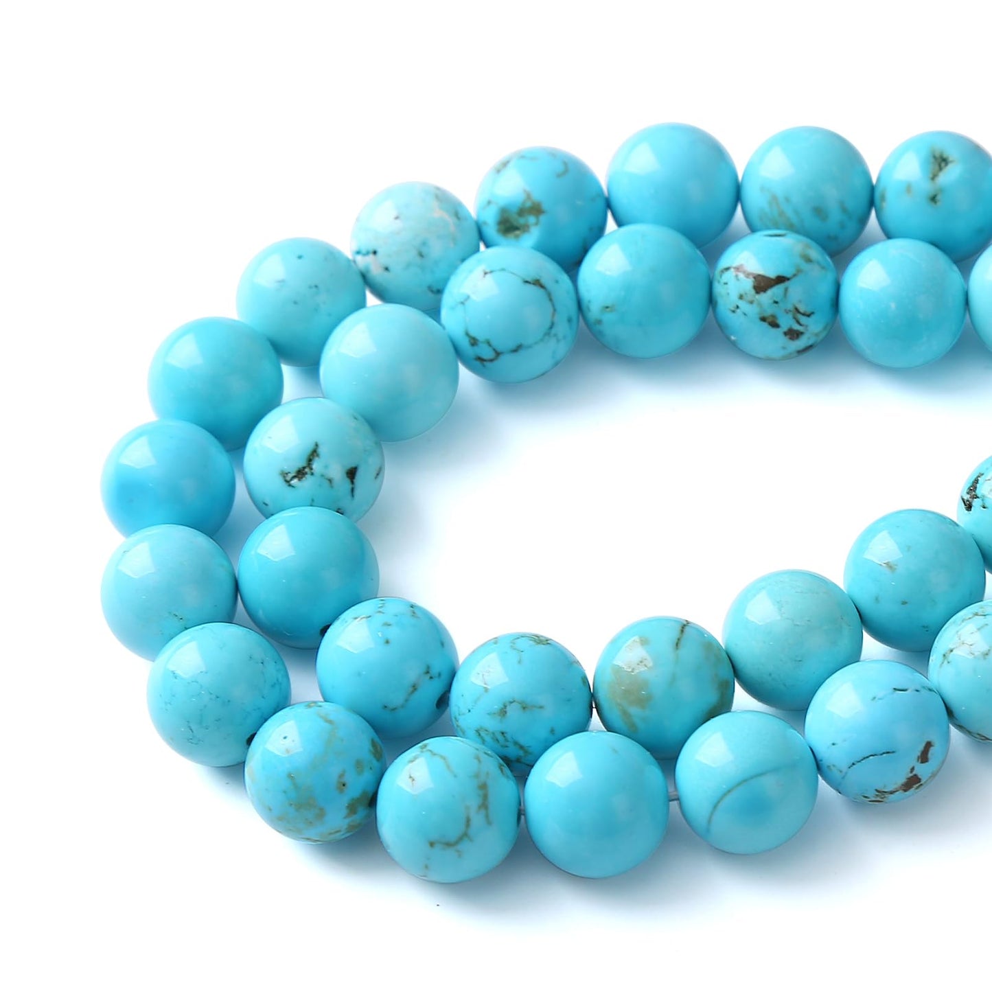 8MM 46PCS Natural Stone Turquoise Beads for Jewelry Making DIY Bracelet
