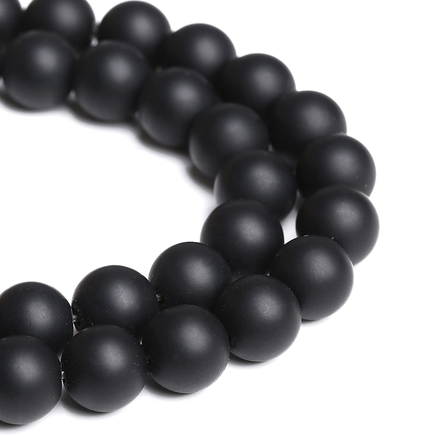 12MM 32PCS Natural Stone Matte Black Agate Loose Beads for Jewelry Making DIY Bracelet Necklace