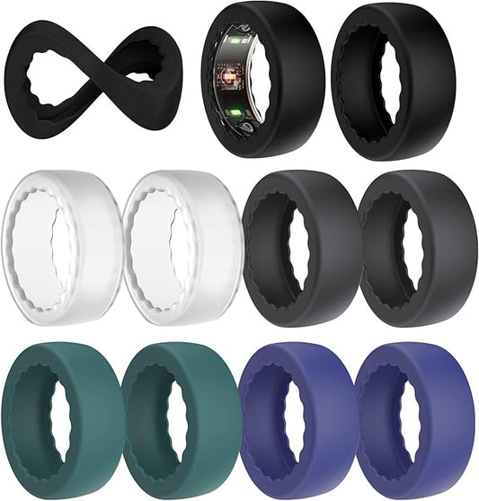 Ring Cover Compatible with Oura Ring Gen 4 /Gen 3/ Samsung Galaxy/RingConn/ULTRAHUMAN, Anti-Scratch Elastic Silicone Case Protector for Men Women Working Out Gym