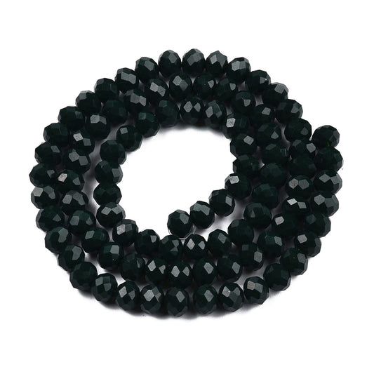 10 Strands Briolette Faceted Rondelle Glass Beads 4x3mm Tiny Opaque Glass Loose Beads 1230pcs for Bracelets Jewelry Making