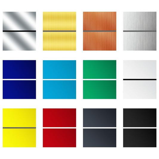 Frddiud Laser Engraving Blank ABS Double Color Plastic Sheet, 11.8x6.49x0.05 inch Materials Double Color Plastic Sheet for Interior Signs, Badges, DIY Carving Pack of 12 (12 Color)